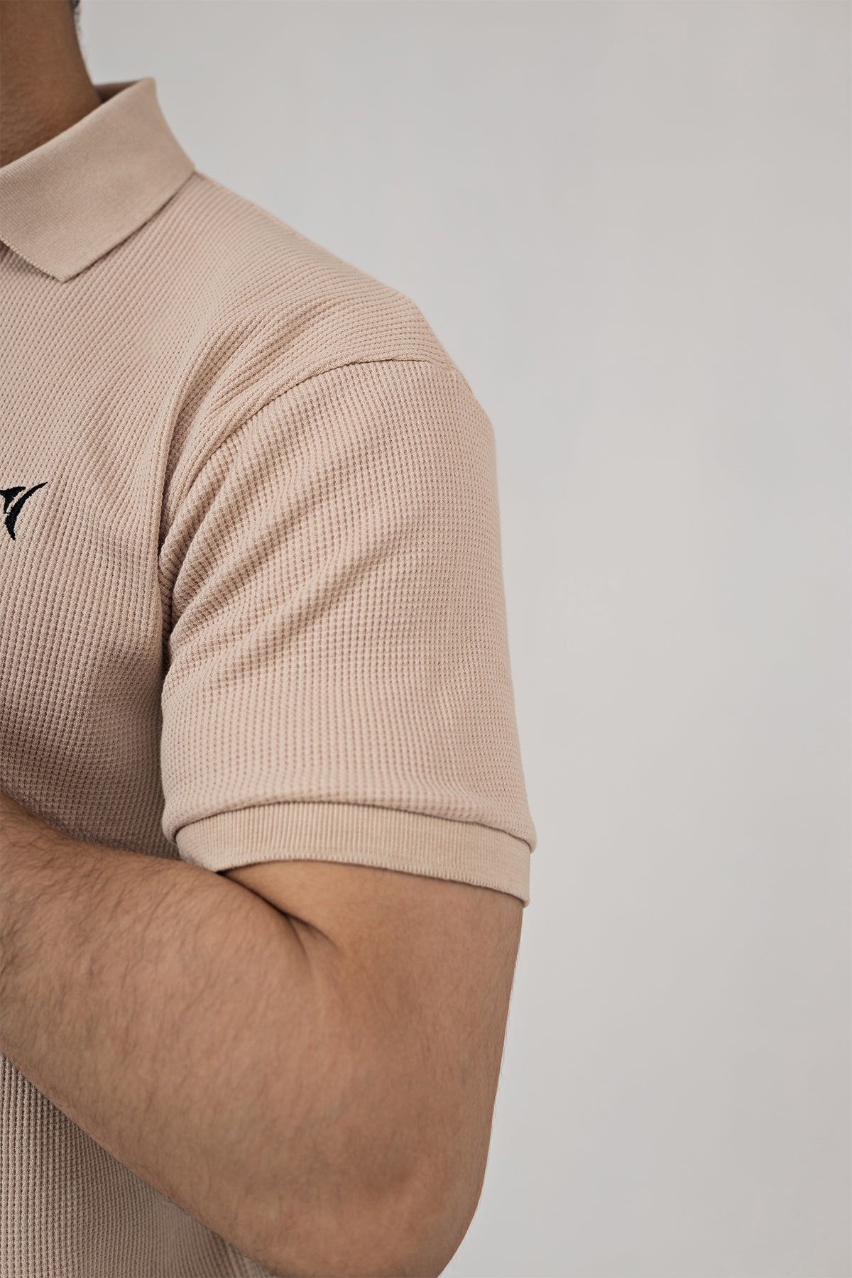 Beige Luxe Knit Polo
