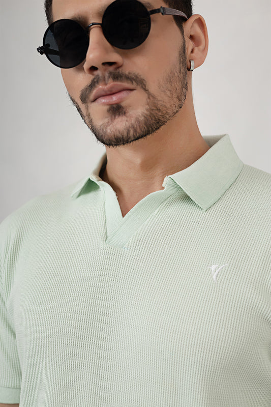 Pastel Green Knit Polo