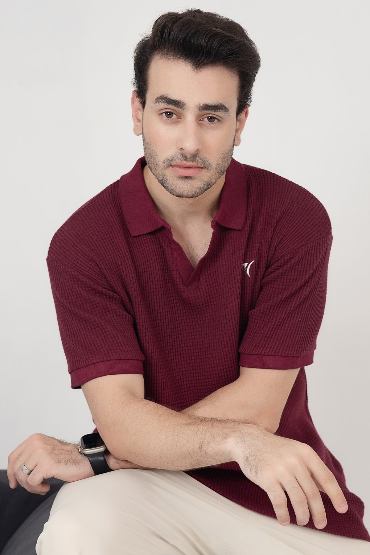 Burgundy Knit Polo