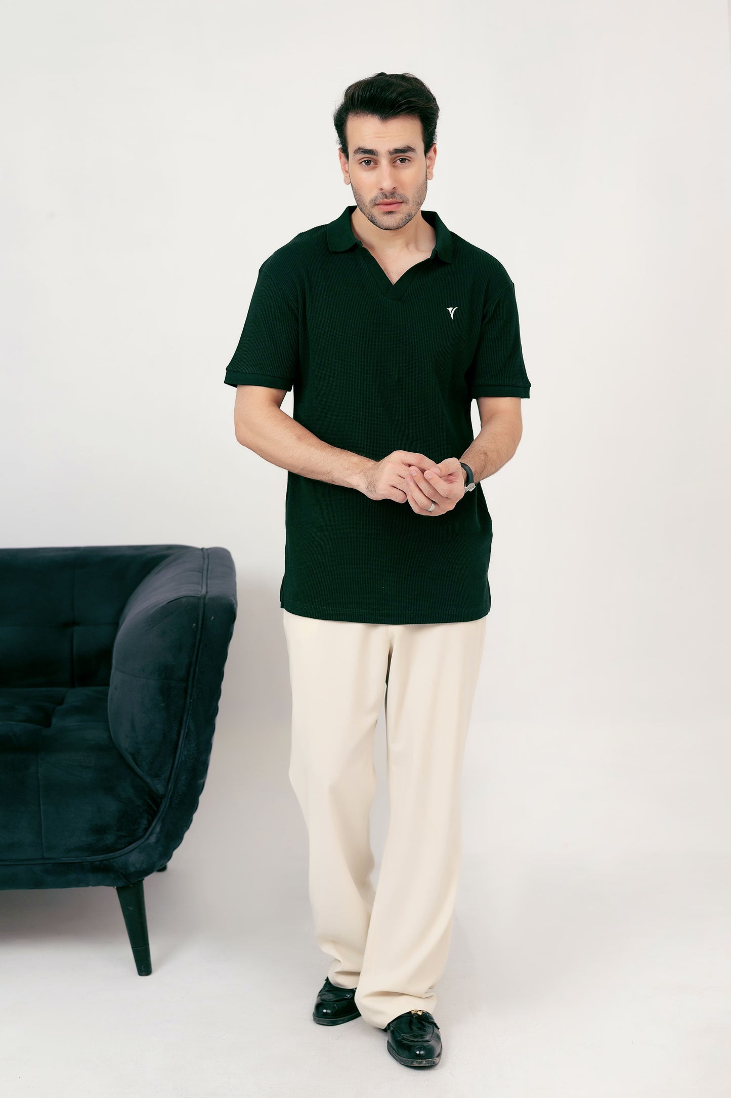 Dark Green Knit Polo