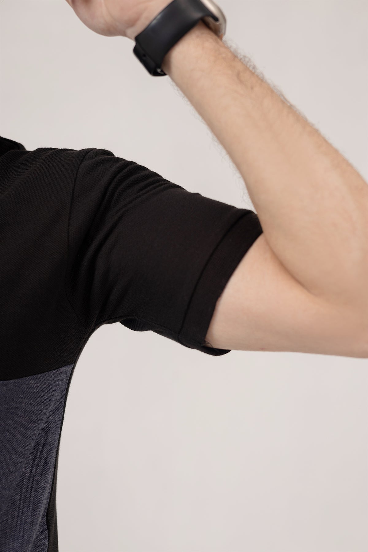 Black & Charcoal Panel Polo