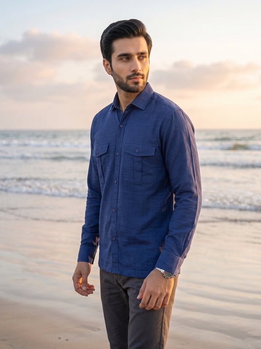 Relaxed Double Pocket Linen Shirt
