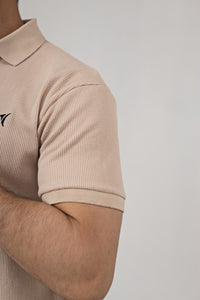 Beige Luxe Knit Polo