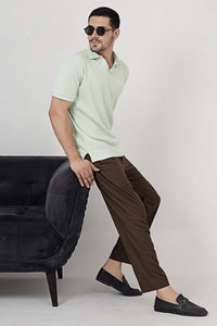 Pastel Green Knit Polo