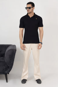 Jet Black Knit Polo
