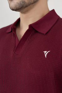 Burgundy Knit Polo