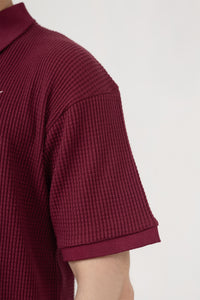 Burgundy Knit Polo