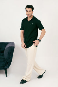 Dark Green Knit Polo