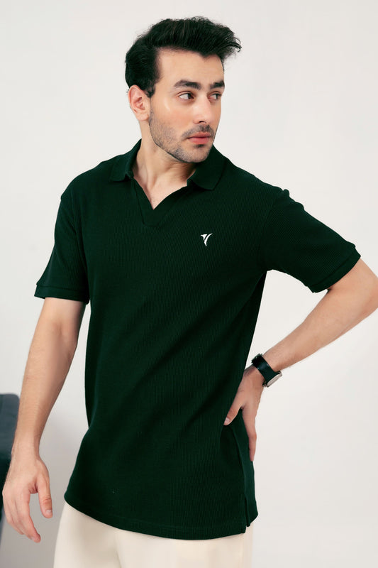 Dark Green Knit Polo