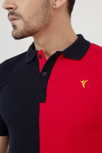 Navy & Red Panel Polo