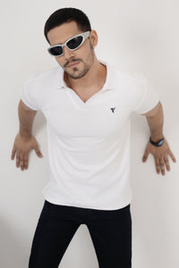 White Textured Polo [Premium]