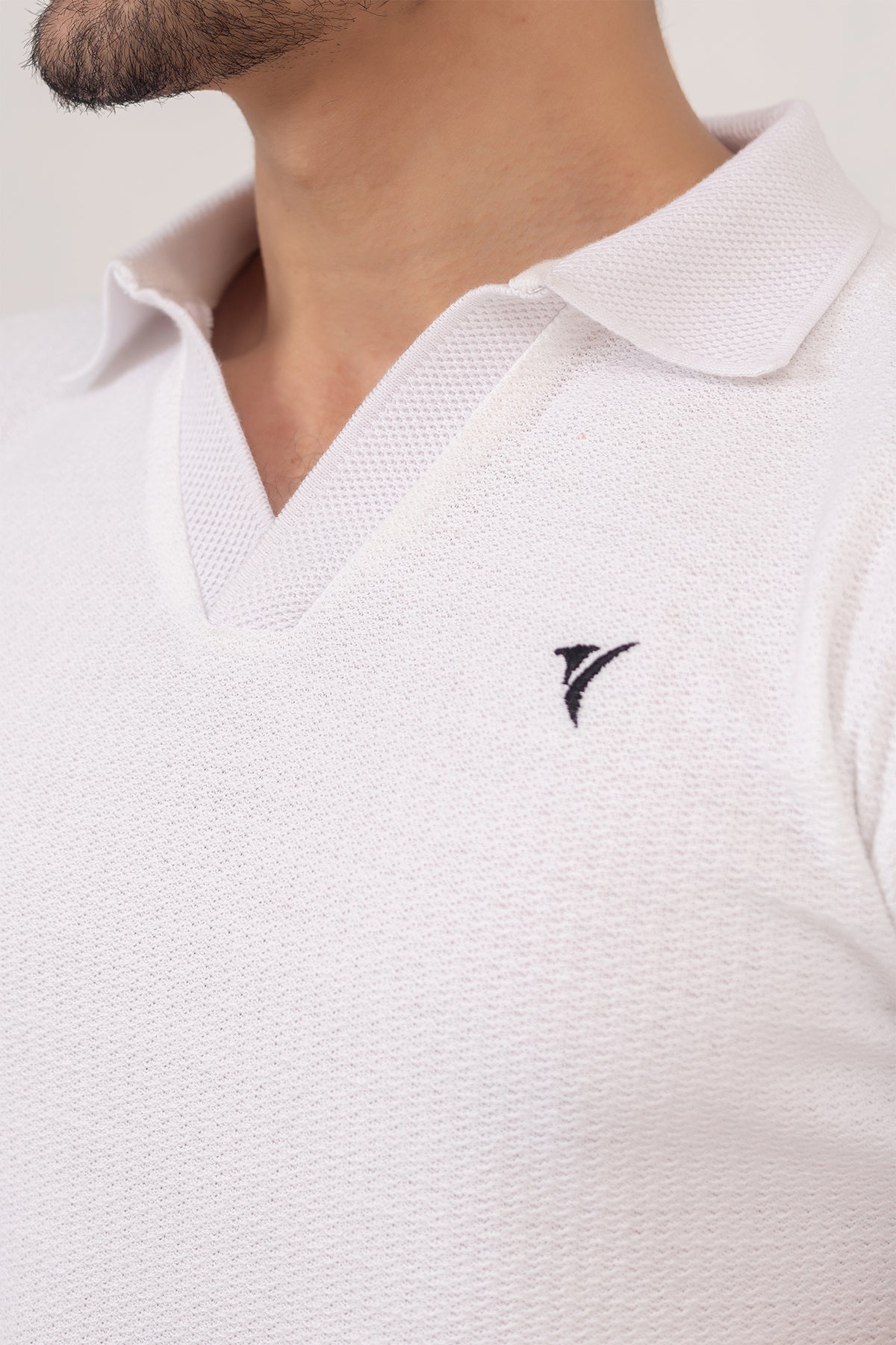 White Textured Polo [Premium]