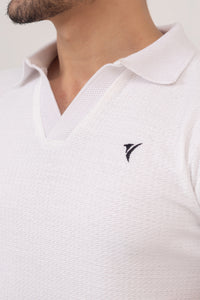 White Textured Polo [Premium]