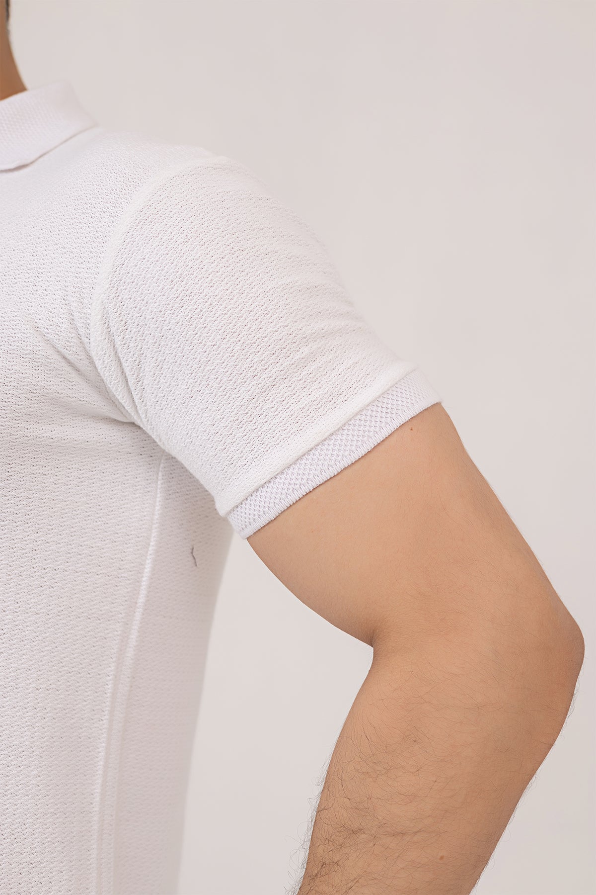 White Textured Polo [Premium]