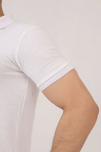 White Textured Polo [Premium]