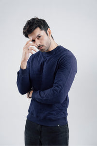 Blue Quilted Sweatshirt