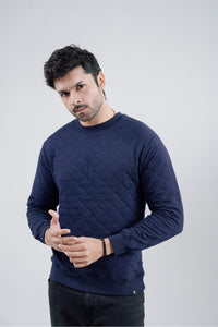 Blue Quilted Sweatshirt
