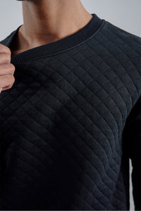 Black Quilted Sweatshirt