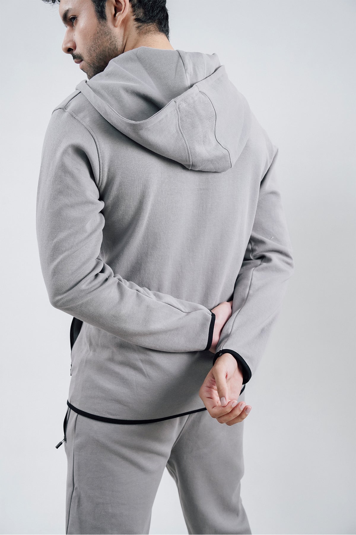 Grey Interlock Zipper Hoodie