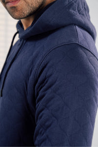 Blue Quilted Hoodie