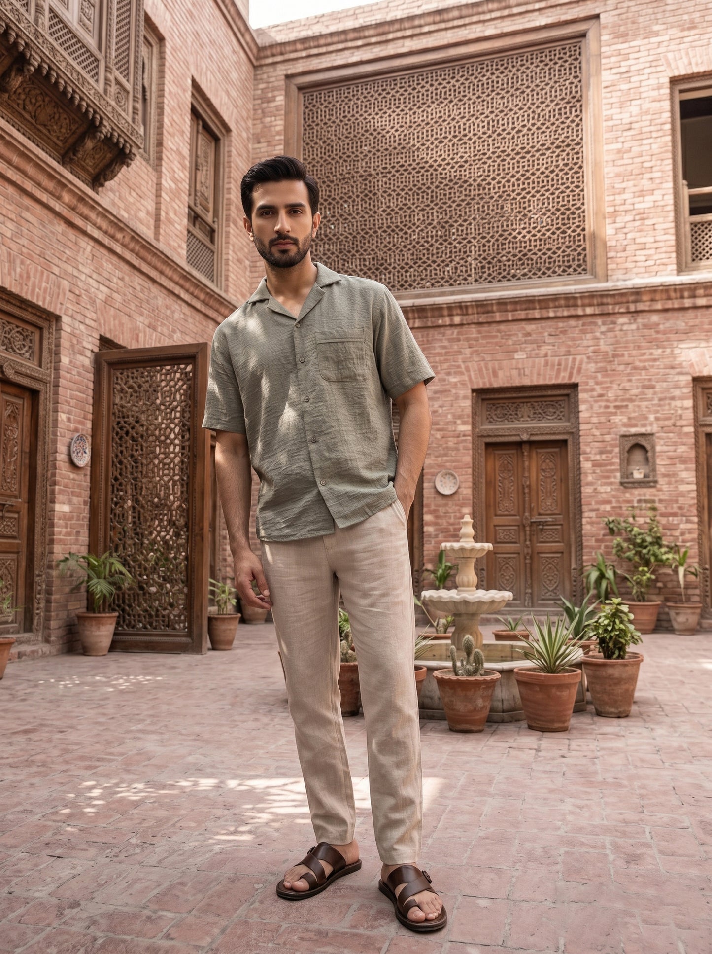 Relaxed Crinkled Cuban Shirt