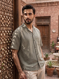 Relaxed Crinkled Cuban Shirt
