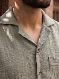 Relaxed Crinkled Cuban Shirt