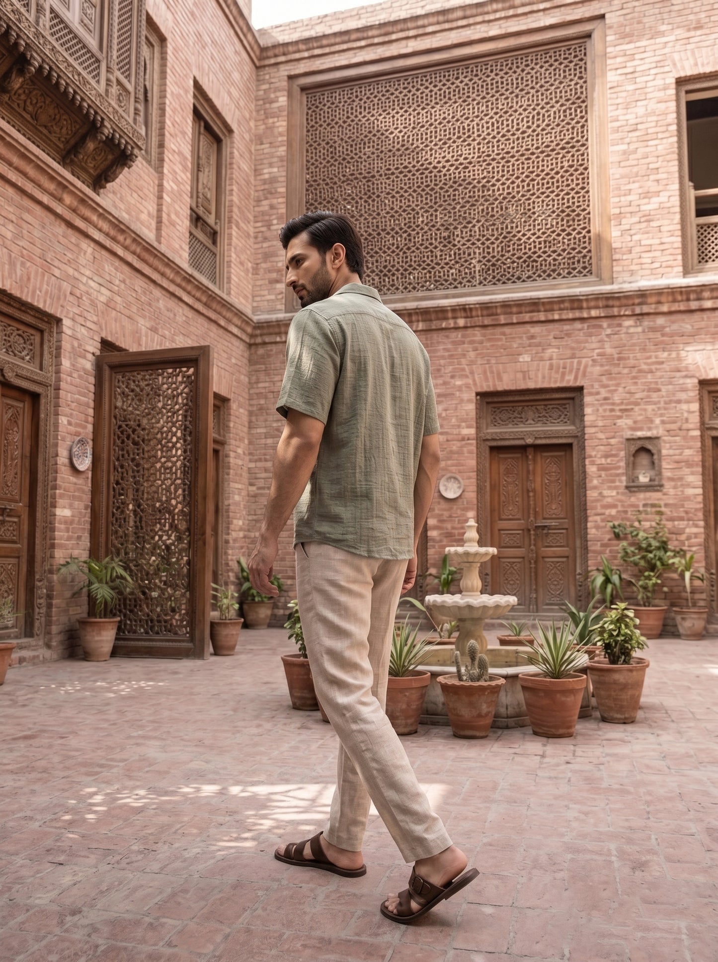 Relaxed Crinkled Cuban Shirt
