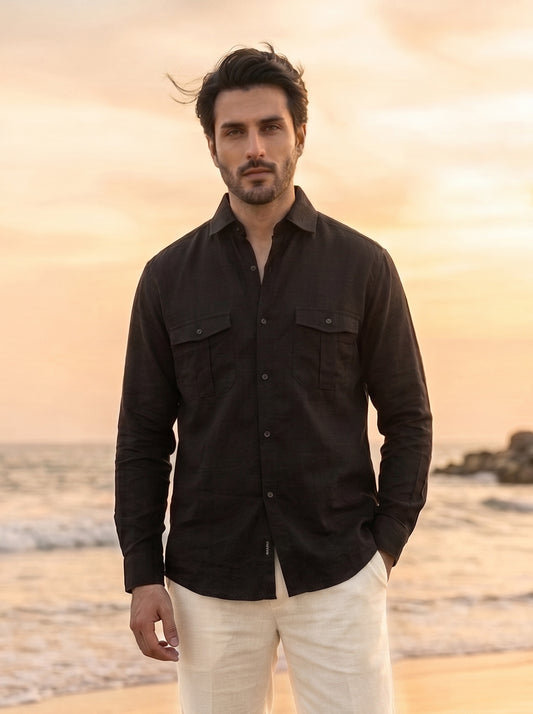 Relaxed Double Pocket Linen Shirt